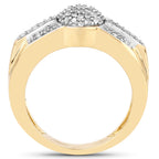 Diamond Ring 0.28 Carats Gold Plated Silver