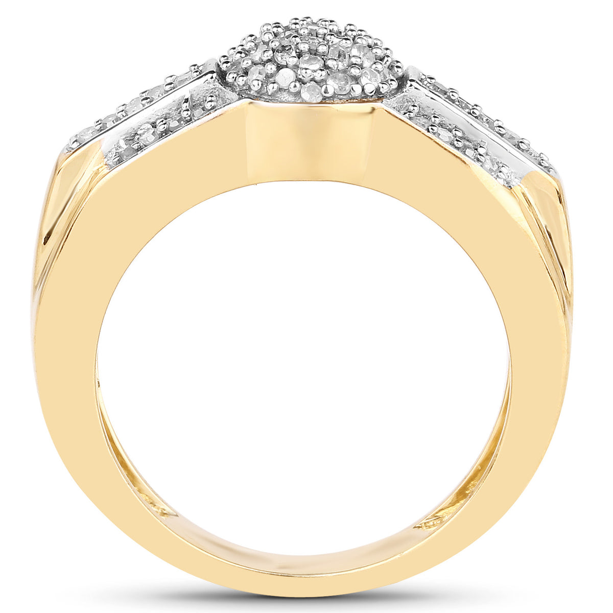 Diamond Ring 0.28 Carats Gold Plated Silver