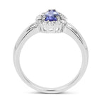 Tanzanite Ring With White Topaz 0.94 Carats Sterling Silver