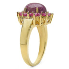 Ruby Ring 5.04 Carats Gold Plated Silver
