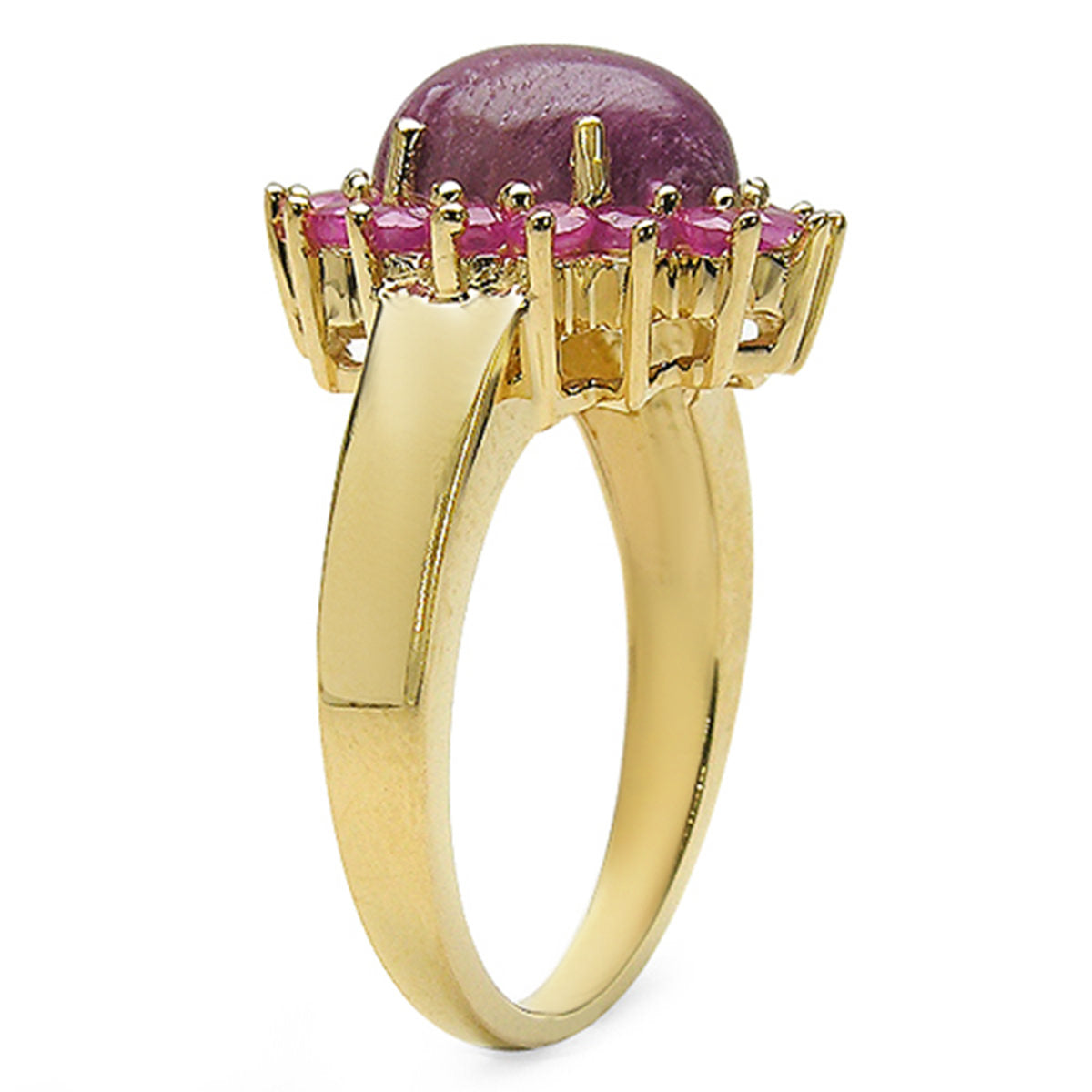 Ruby Ring 5.04 Carats Gold Plated Silver
