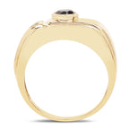 Black Diamond Ring 0.24 Carats Gold Plated Silver