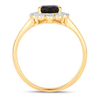 Blue Sapphire Ring With Diamonds 1.42 Carats 14K Yellow Gold