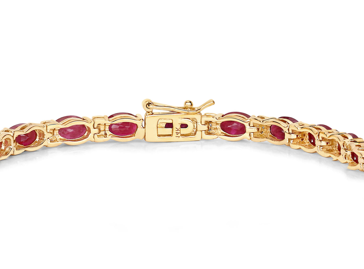 Natural Ruby Bracelet With Diamonds 11.6 Carats 14K Yellow Gold