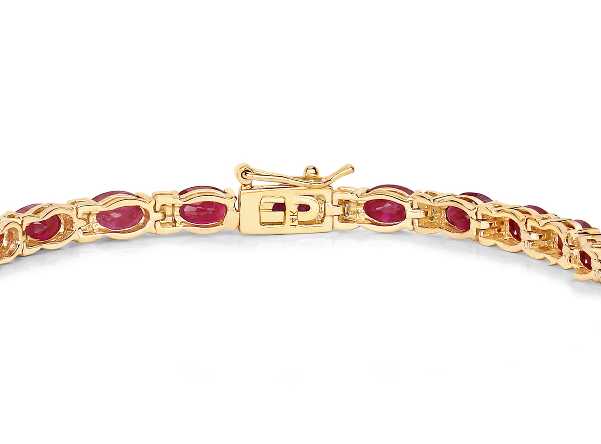 Natural Ruby Bracelet With Diamonds 11.6 Carats 14K Yellow Gold