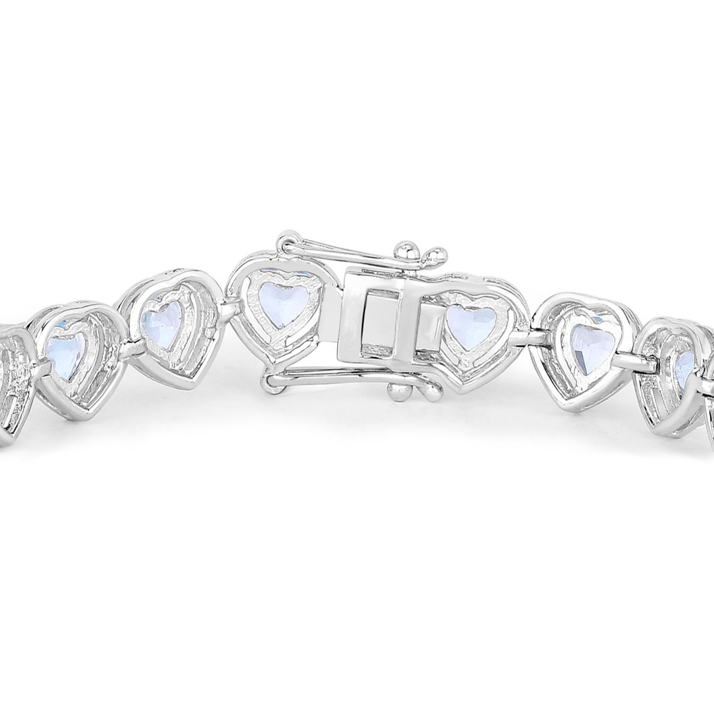 Blue Topaz Tennis Bracelet 10.4 Carats Sterling Silver