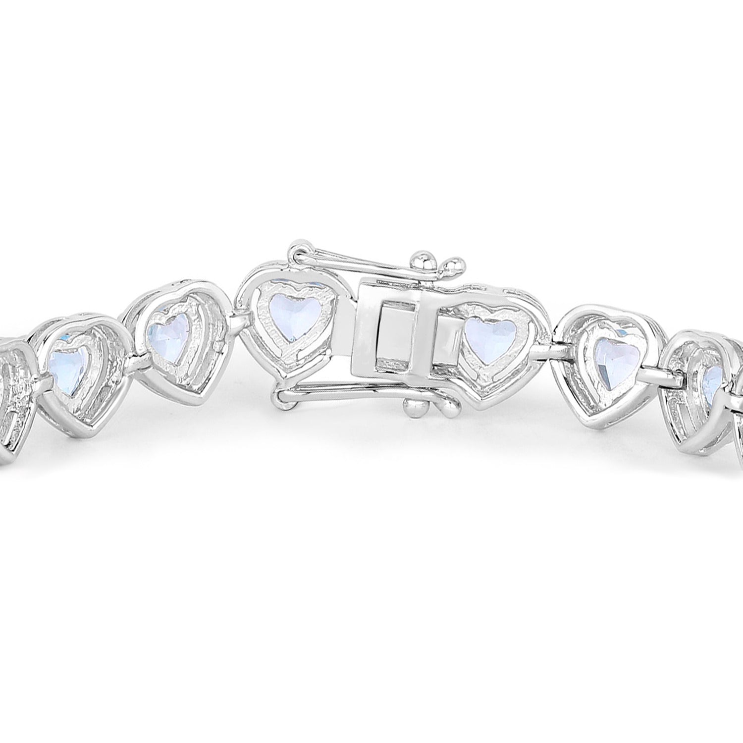 Blue Topaz Tennis Bracelet 10.4 Carats Sterling Silver