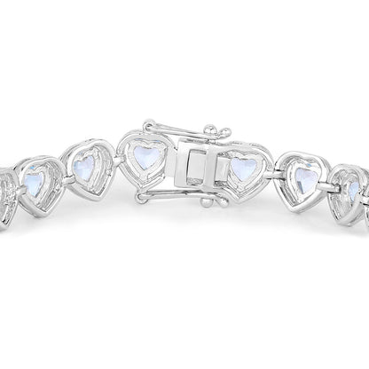 Blue Topaz Tennis Bracelet 10.4 Carats Sterling Silver