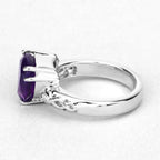 Amethyst Ring With White Topaz 2.69 Carats Sterling Silver