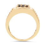 Black Diamond Ring 0.34 Carats Gold Plated Silver