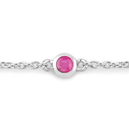 Ruby Bracelet 0.64 Carats Sterling Silver