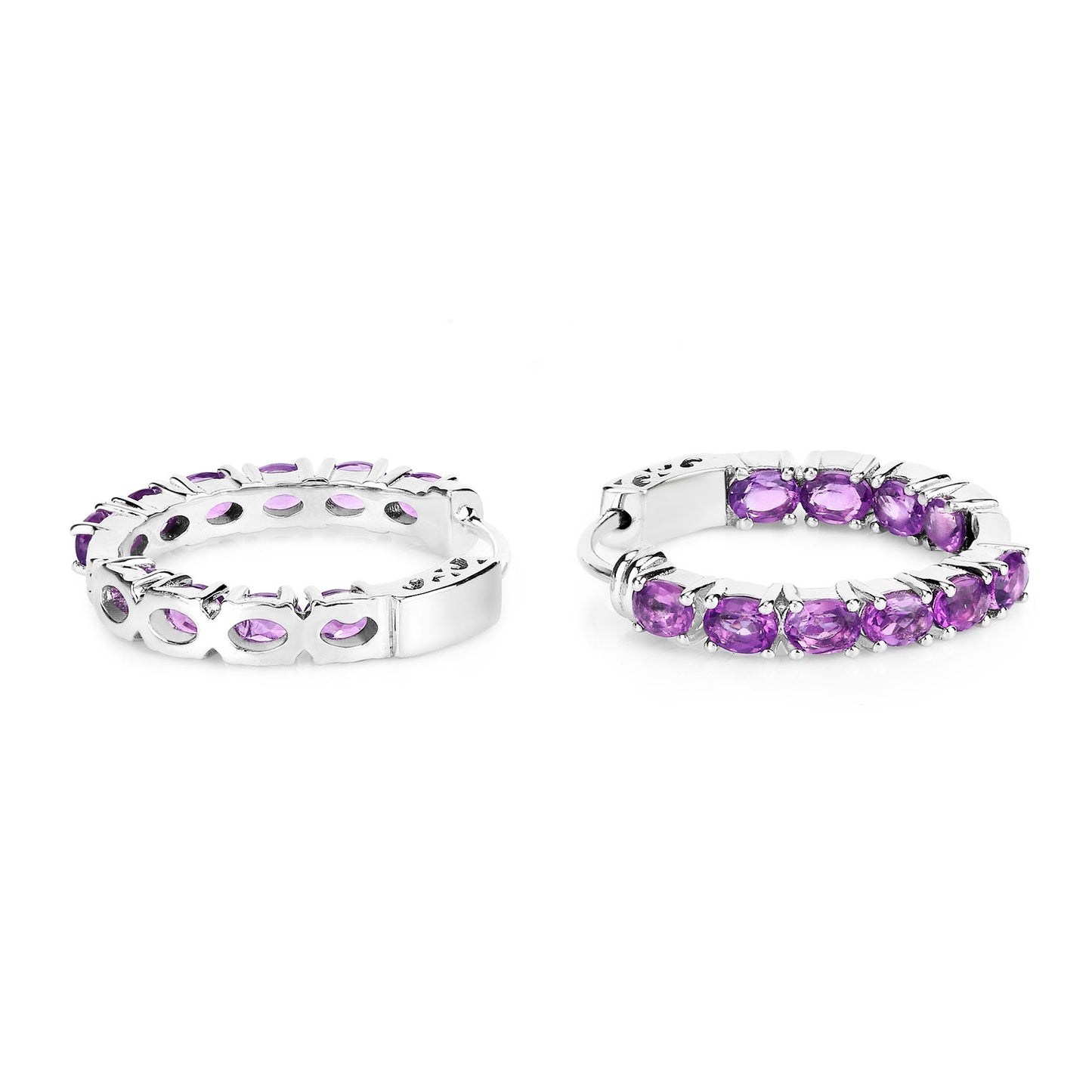 Natural Amethyst Hoop Earrings 3.22 Carats