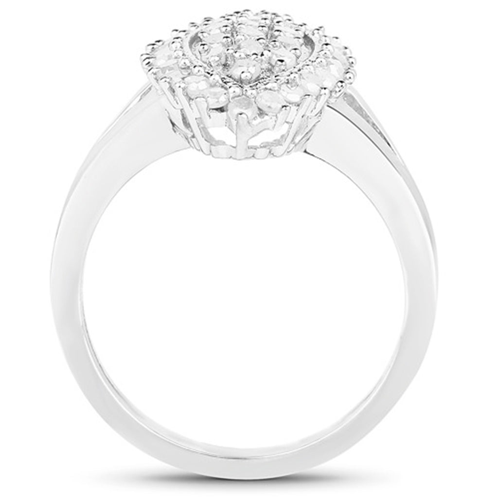Diamond Ring 0.6 Carats Sterling Silver