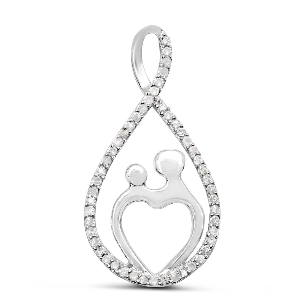 Diamond Pendant 0.32 Carats Sterling Silver