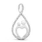 Diamond Pendant 0.32 Carats Sterling Silver