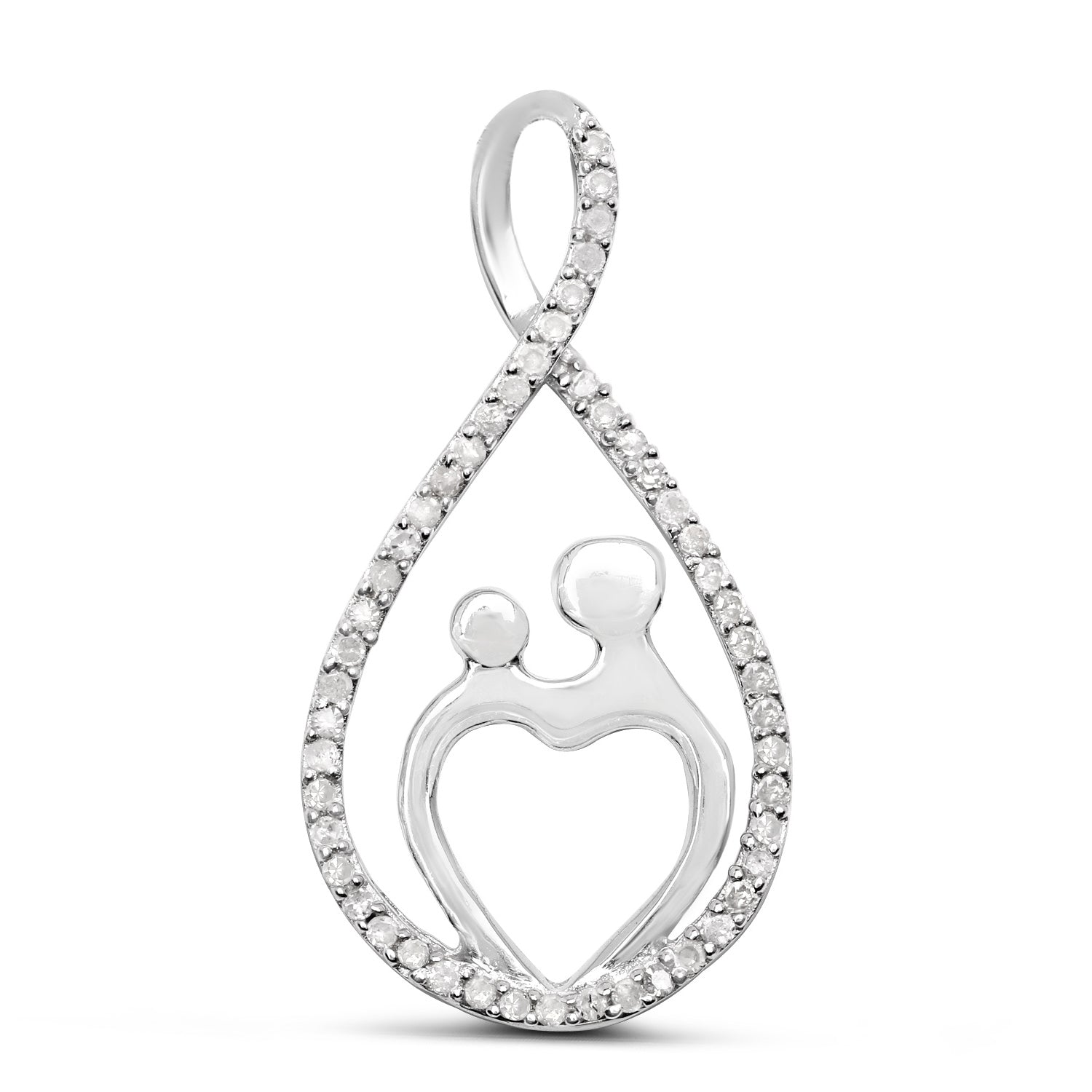 Diamond Pendant 0.32 Carats Sterling Silver