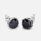 Black Diamond Earrings 3.46 Carats 14K White Gold