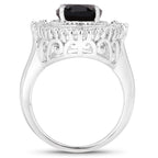 Smoky Quartz Ring With White Topaz 8.04 Carats Sterling Silver