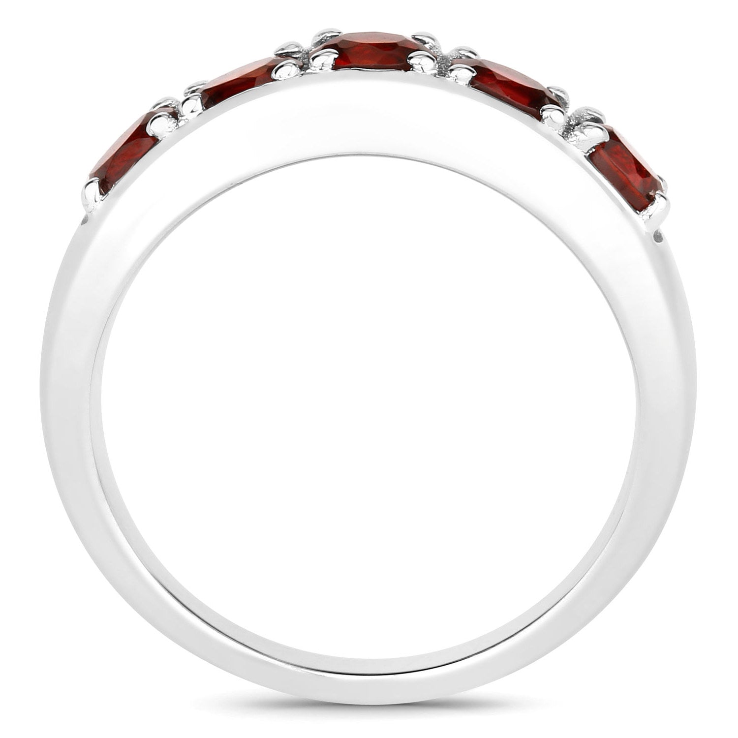Garnet Ring 0.98 Carats Sterling Silver