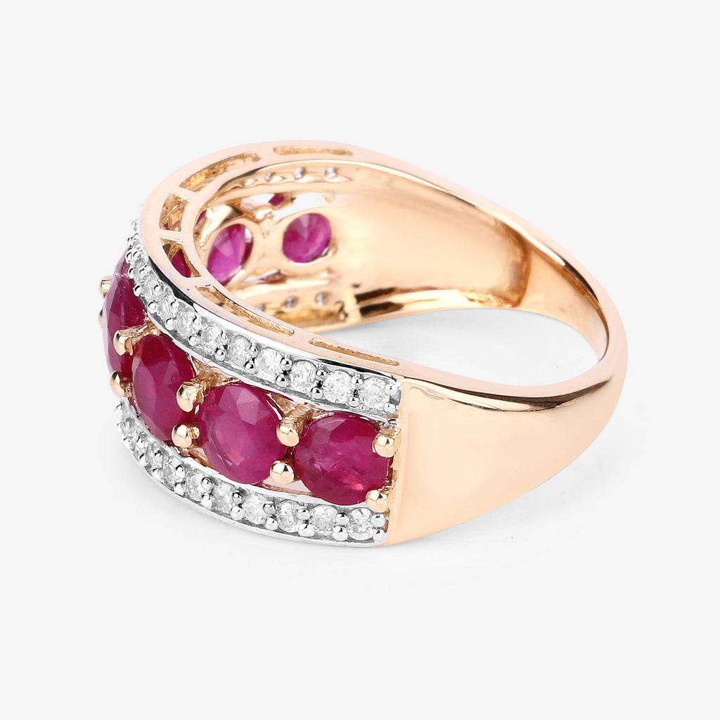 Ruby Ring With Diamonds 3.14 Carats 14K Yellow Gold