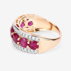Ruby Ring With Diamonds 3.14 Carats 14K Yellow Gold