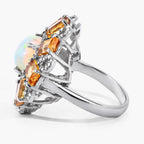 Opal Ring With Citrine 7.14 Carats Sterling Silver