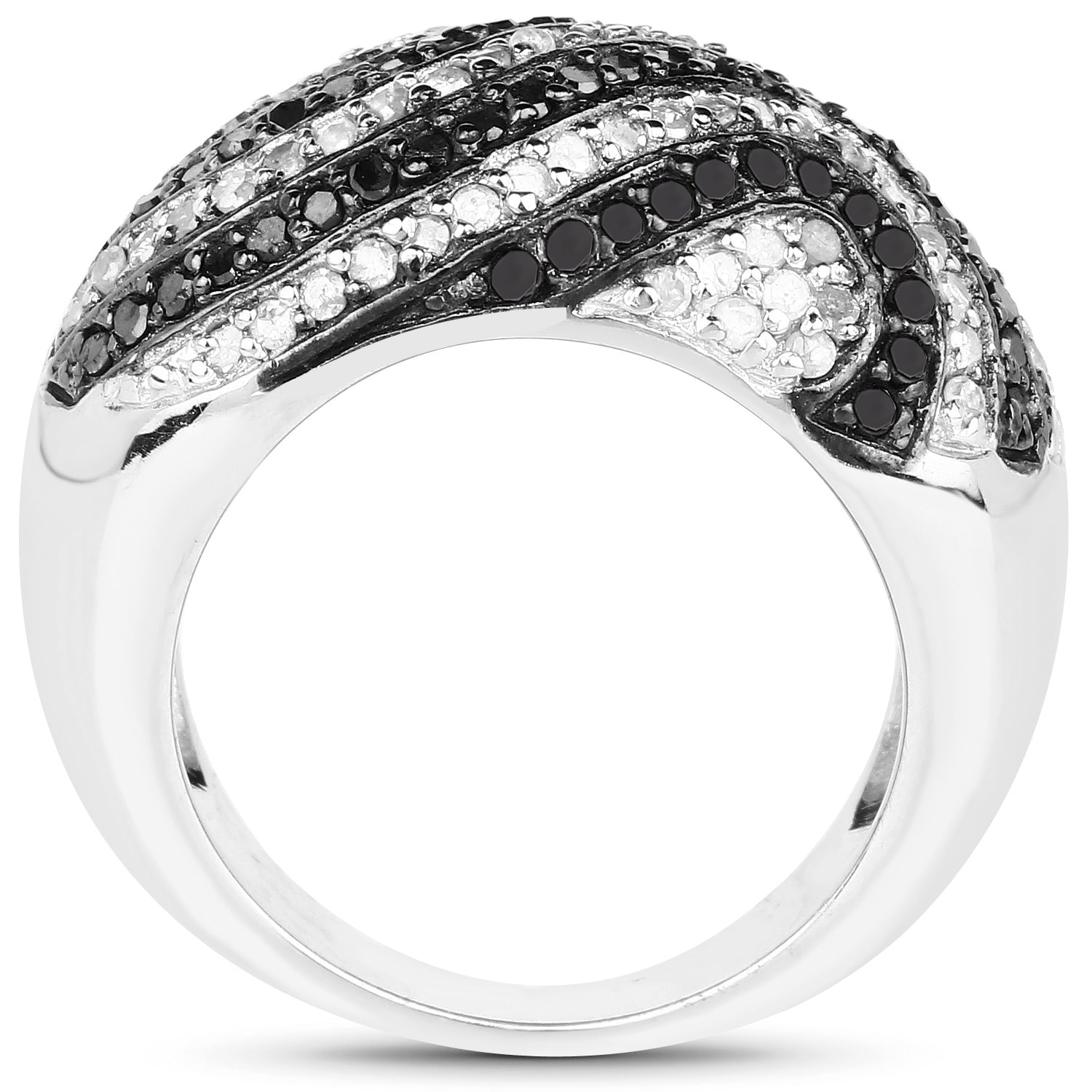 Multicolor Diamond Ring 1.24 Carats Sterling Silver