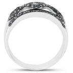 Blue Diamond Heart Ring 0.3 Carats Sterling Silver