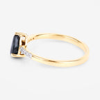 Blue Sapphire Ring With Diamonds 0.82 Carats 14K Yellow Gold