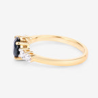 Blue Sapphire Ring With Diamonds 1.32 Carats 14K Yellow Gold