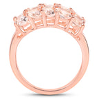Morganite Ring 3.28 Carats Gold Plated Silver