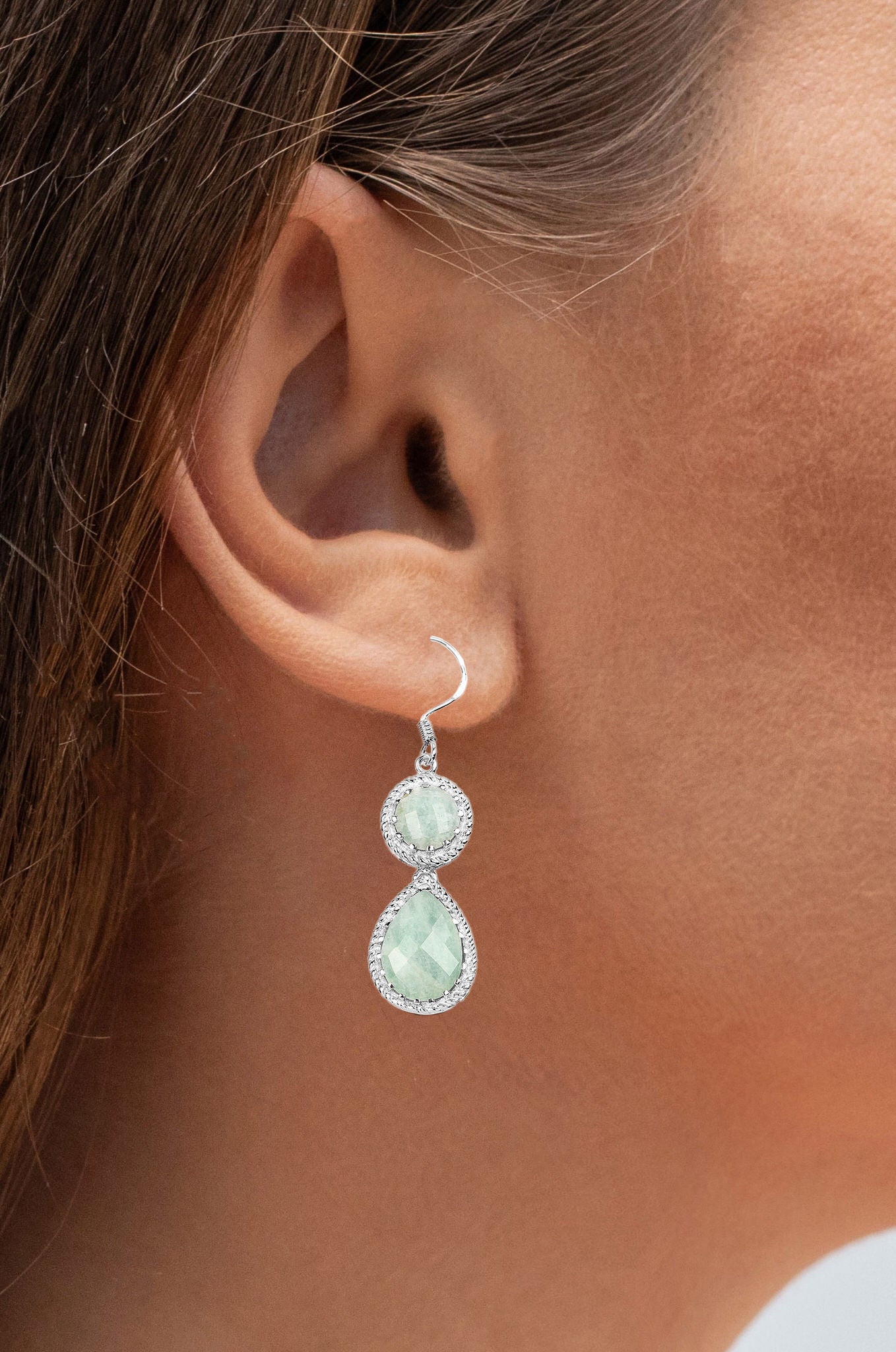 Aquamarine Earrings 11.7 Carats Sterling Silver
