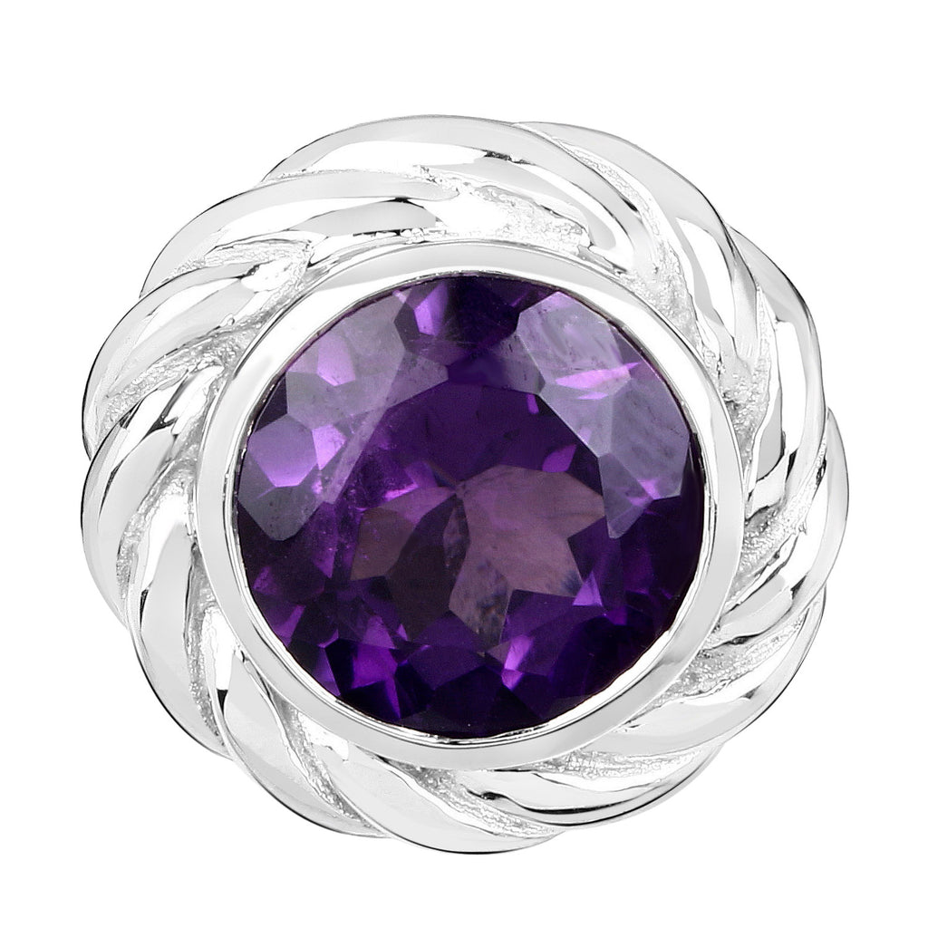 Amethyst Pendant 3.28 Carats Sterling Silver