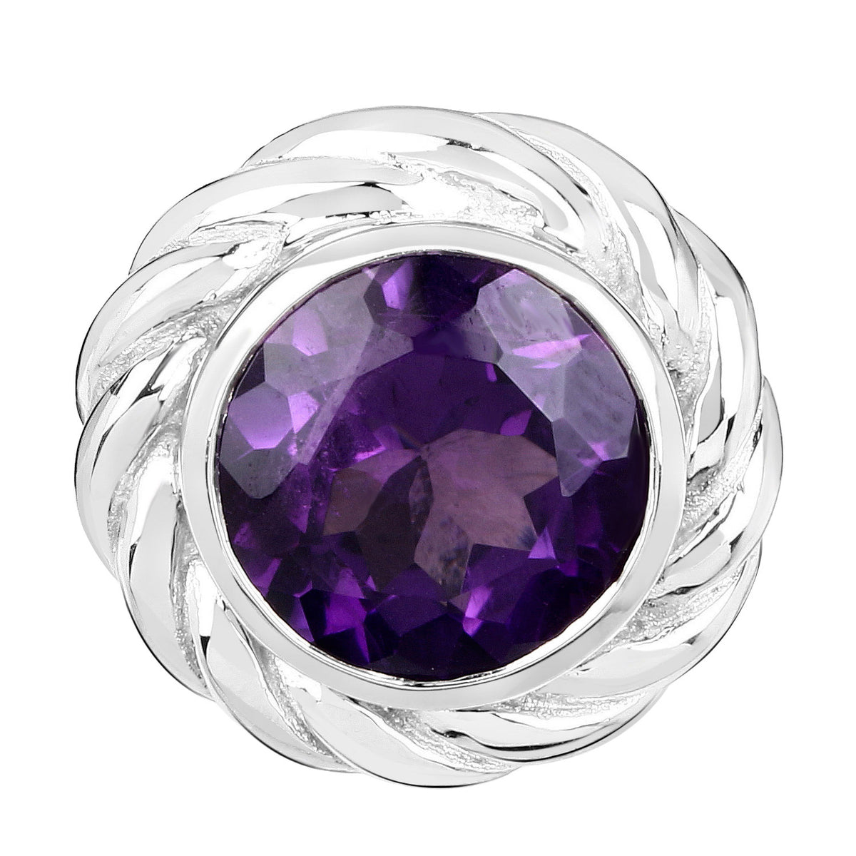 Amethyst Pendant 3.28 Carats Sterling Silver