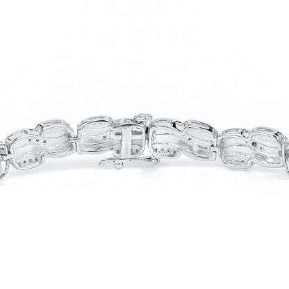 White Diamond Tennis Bracelet 0.80 Carats 14K White Gold Plated Silver
