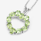 Peridot Heart Pendant 1.68 Carats Sterling Silver