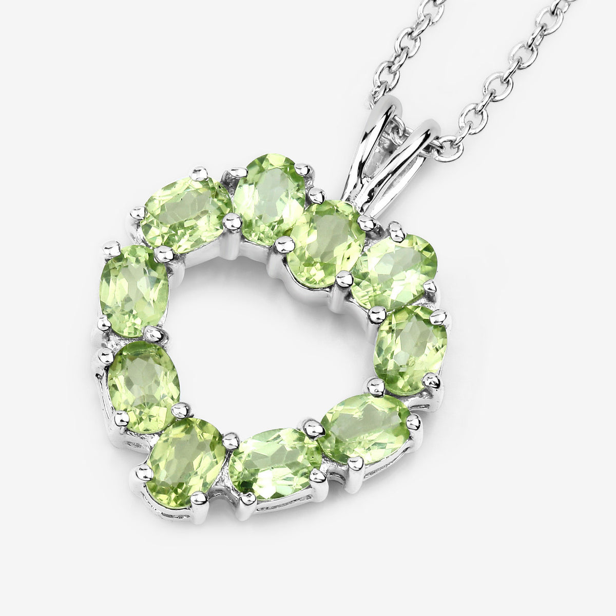 Peridot Heart Pendant 1.68 Carats Sterling Silver