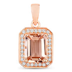 Morganite Pendant With Diamonds 1.94 Carats 14K Rose Gold