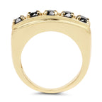 Black Diamond Ring 1.24 Carats Gold Plated Silver