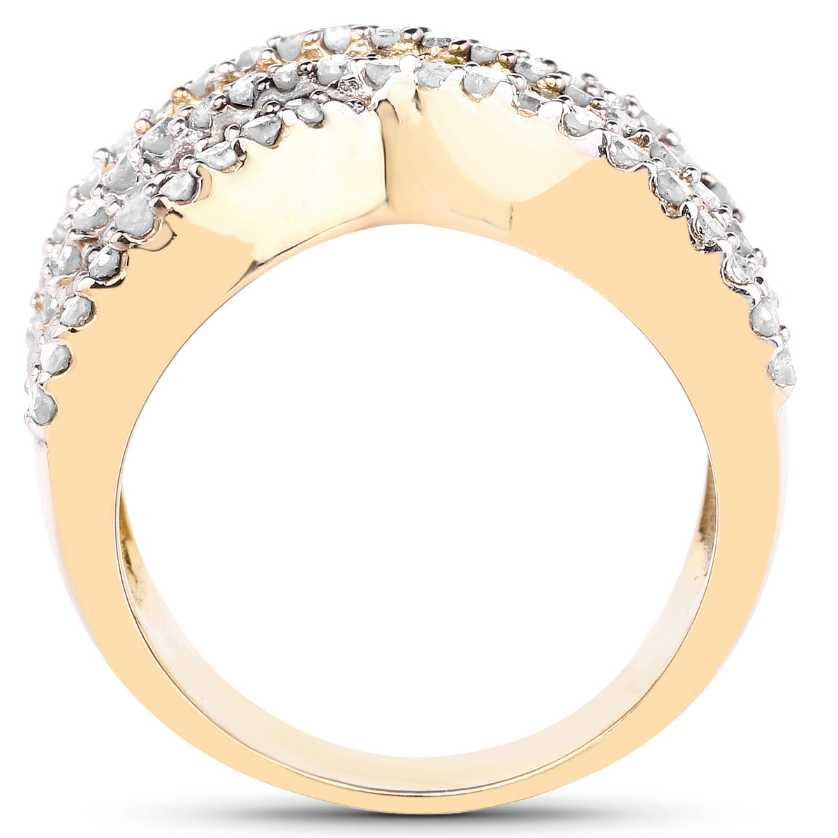 Multicolor Diamond Ring 1.52 Carats Gold Plated Silver