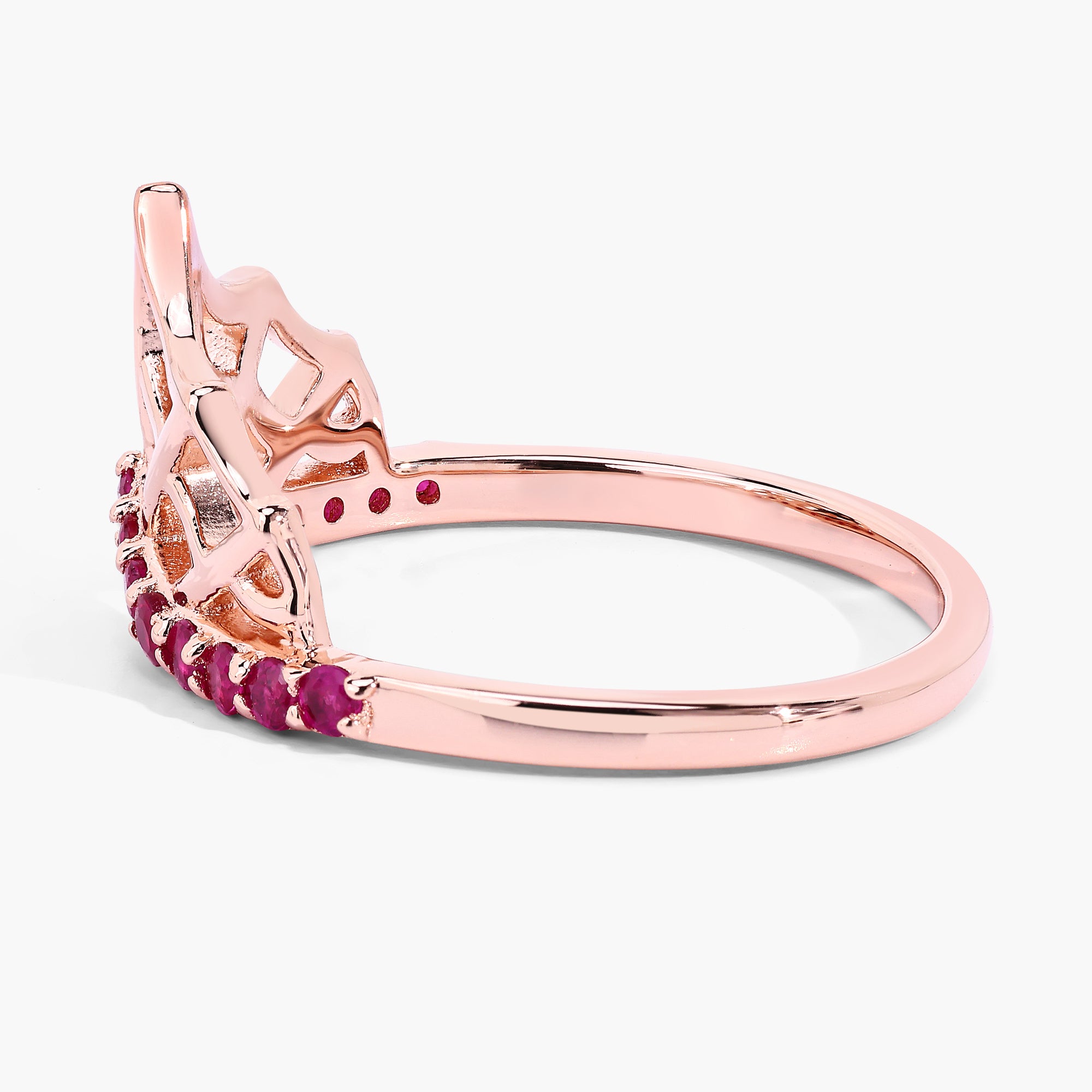 Ruby Spider Web Ring 0.28 Carats Gold Plated Silver