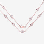 Morganite Necklace 4.84 Carats Gold Plated Silver