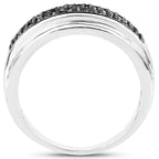 Black Diamond Ring 0.28 Carats Sterling Silver