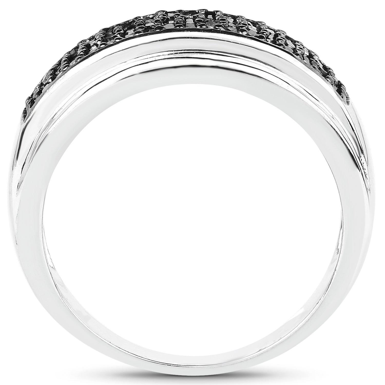 Black Diamond Ring 0.28 Carats Sterling Silver