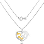 Diamond Mom Pendant 0.12 Carats Sterling Silver