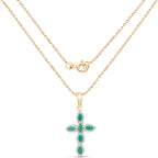 Emerald Pendant 0.82 Carats Gold Plated Silver
