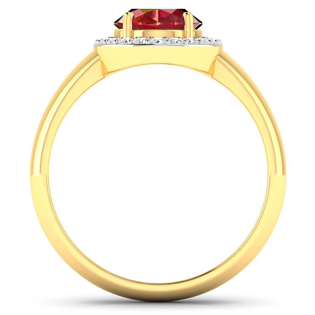 Ruby Ring With Diamonds 2.48 Carats 14K Yellow Gold
