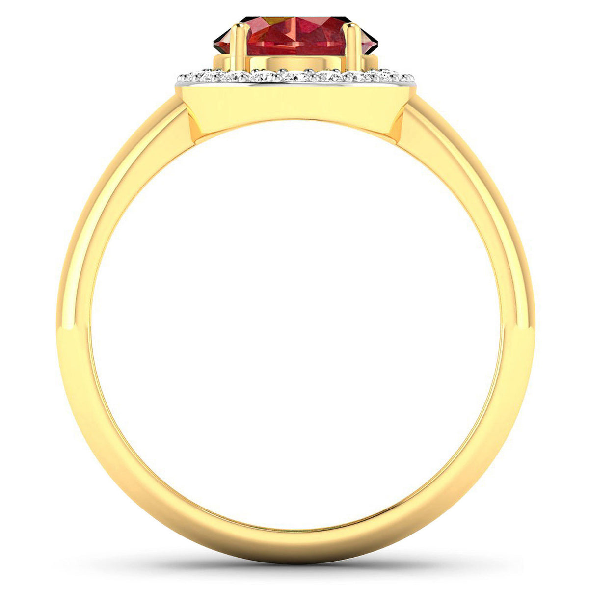 Ruby Ring With Diamonds 2.48 Carats 14K Yellow Gold
