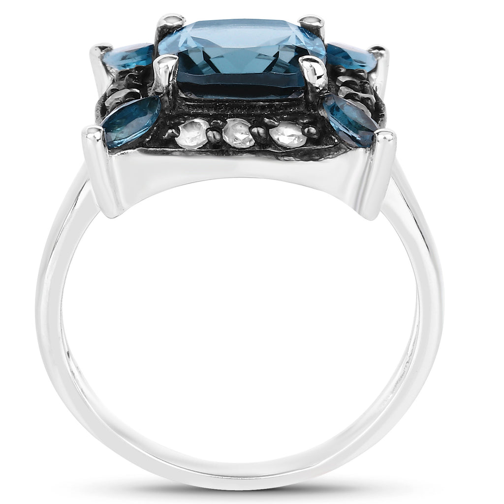 Multicolor Topaz Ring 3.18 Carats Sterling Silver