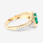Zambian Emerald Ring With Diamonds 1.58 Carats 14K Yellow Gold